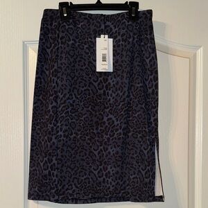 T Tahari Dark Leopard Print Pencil Skirt